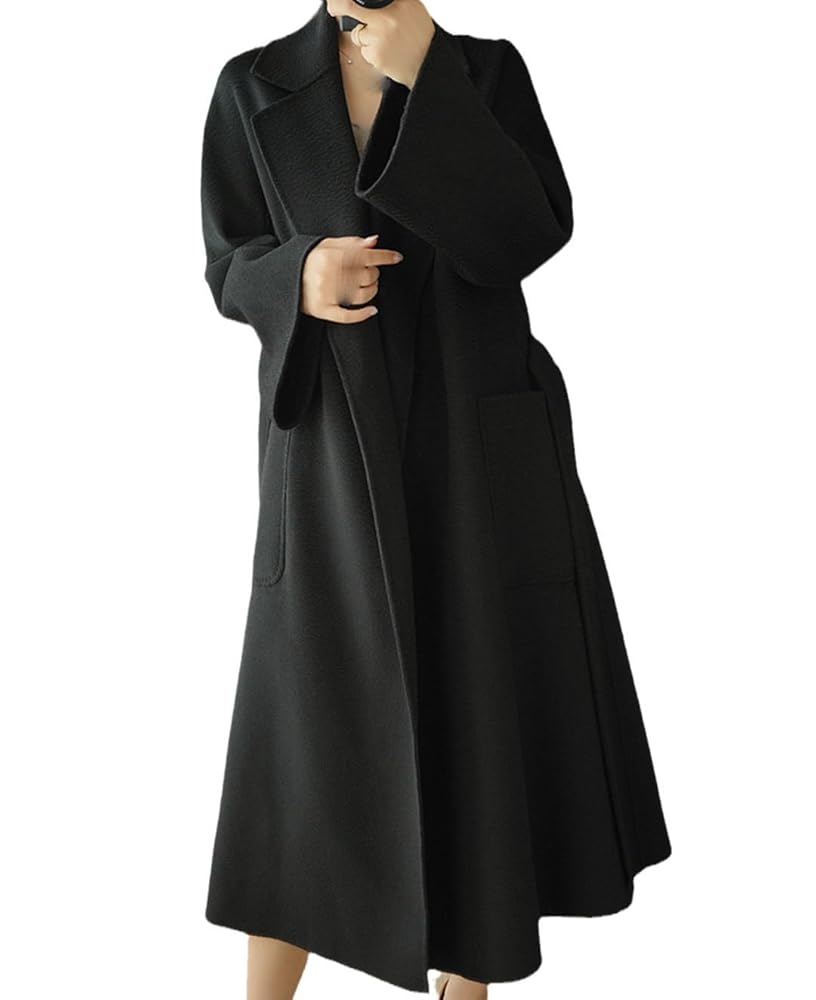 Amazon.com: Yeuyyben Water Ripples Double Sided Wool Coat